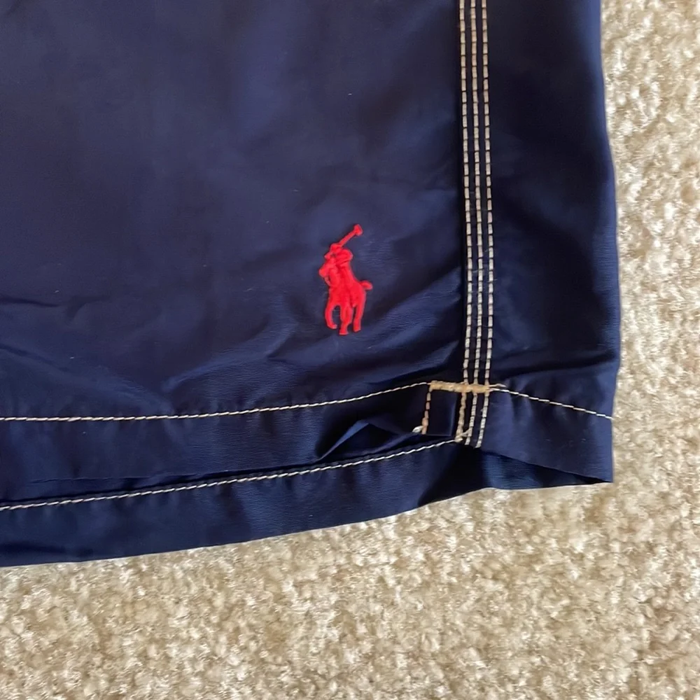 Polo Ralph Lauren Navy Blue Cargo Pocket Swim Trunks Mens Size Large - Picture 2 of 7